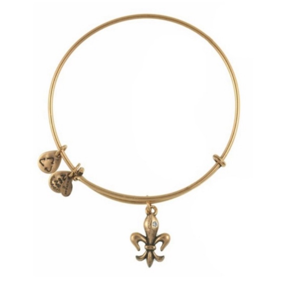 Alex and Ani Fleur de Lis Gold Bangle